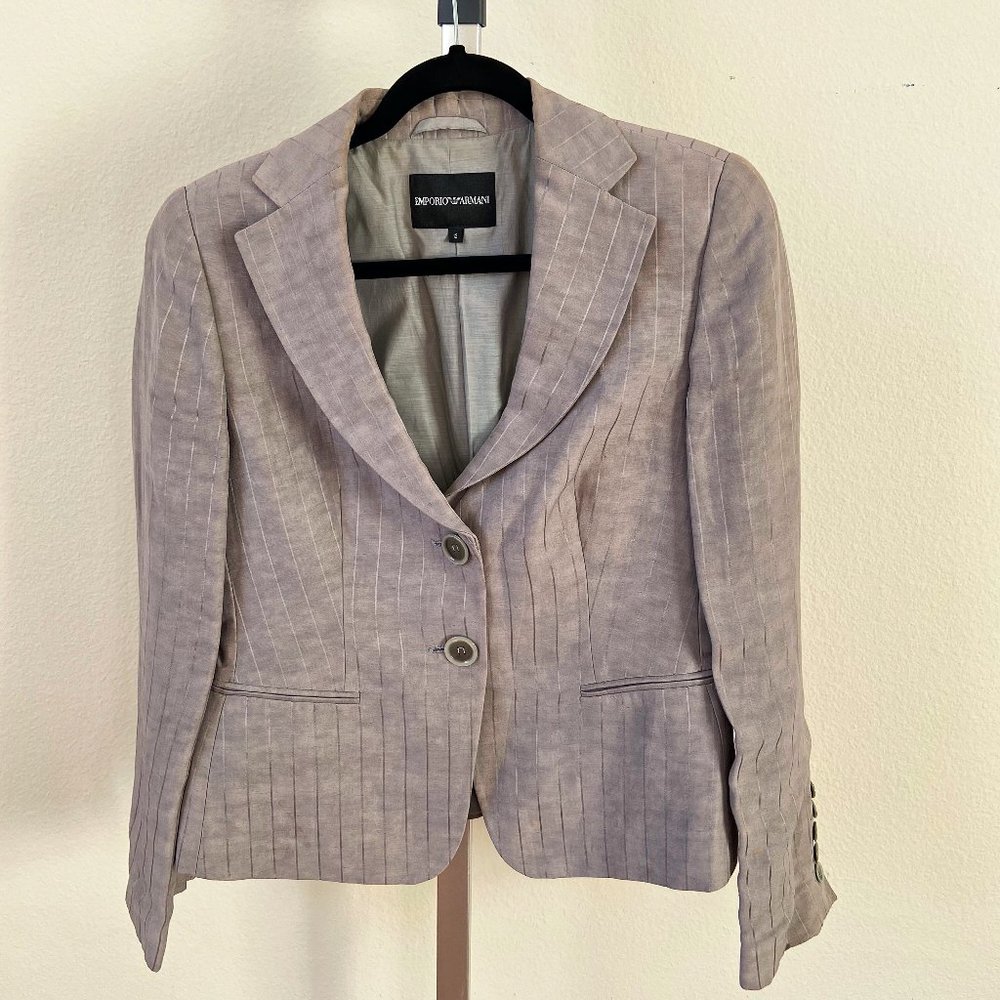 Emporio Armani Light Gray Blazer Pinstripes (12)
